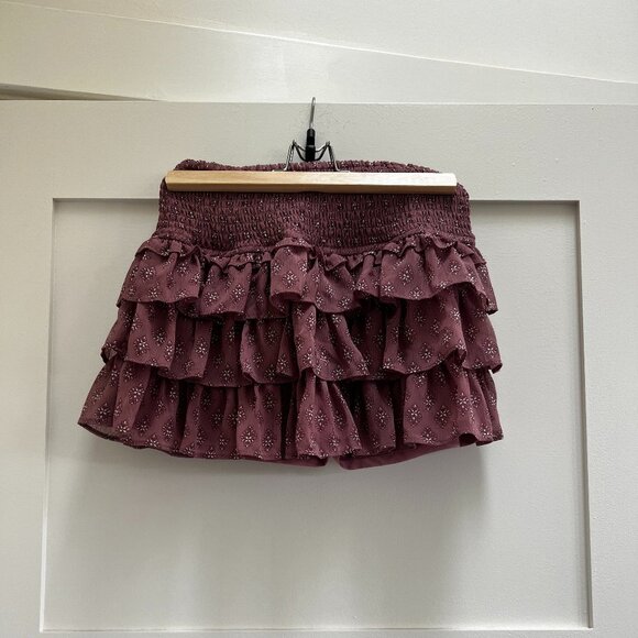 H&M Tiered Mini Skirt Size XS Color: Dusty Pink - Picture 3 of 5